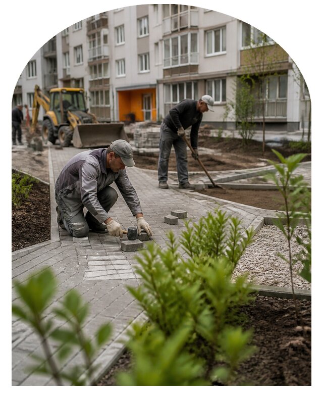 Благоустройство двора многоквартирного дома в Коврове