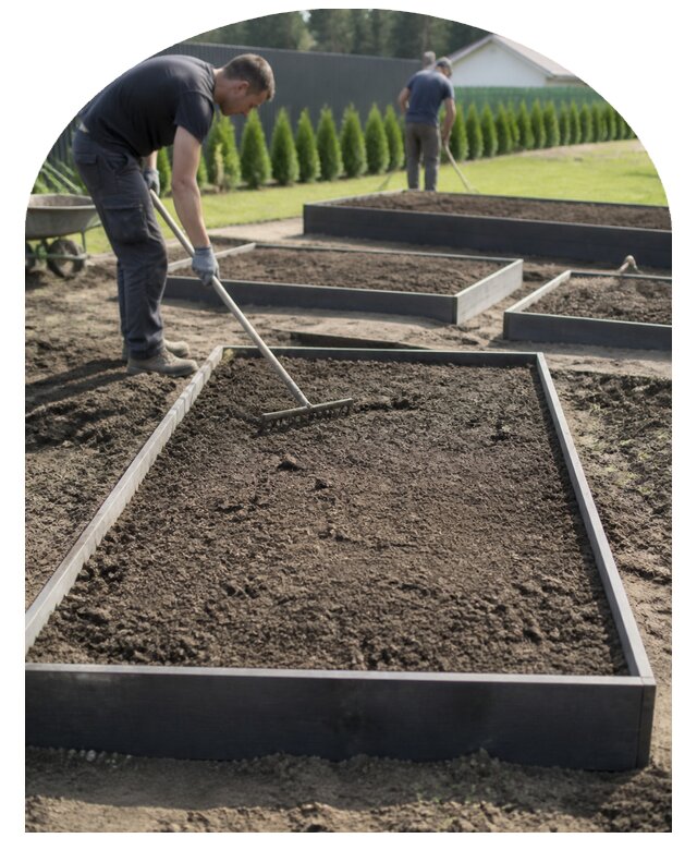 Изготовление грядок под ключ на участке в Коврове